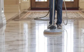 Restoring and polishing worn marble floors